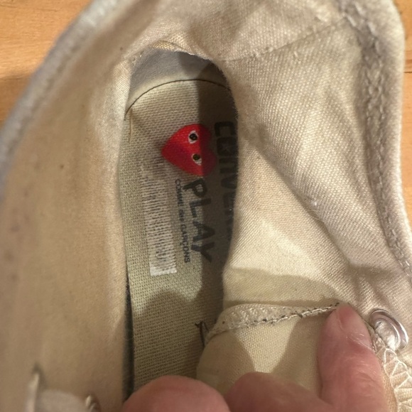 White Comme des Garcons Play Converse Black Off White Sneakers Men’s 6 Women’s 8 - Picture 6 of 10